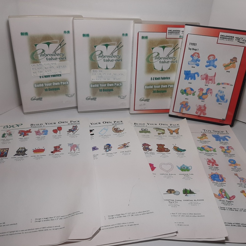 OESD Embroidery Take-Out -  Four CDs 60 Different Designs Embroidery Machine